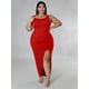 thumbnail image 4 of Wmstar Plus Size Dresses for Women Clothing Solid Bodycon Stretch Draped Maxi Dress Slip Outfits Wholesale Dropshipping, 4 of 5