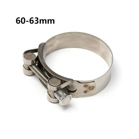 1pc Useful Exhaust Hardware Repair Tool Welding Stainless Steel T Bolt Hose Clamps Pipe Clip 60-63MM