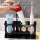 thumbnail image 5 of Estante para baño con diseño de 4 orificios para cepillos de dientes, pasta dental, rastrillos y utensilios, organizador de plástico impermeable para encimera, negro o blanco., 5 of 6