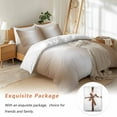 thumbnail image 7 of Ombre Bedding Duvet Cover Set King Size 4 Pieces Brown and White Gradient Soft Twill Plush Quilt Cover, Include 1 Duvet Cover 1 Flat Sheet And 2 Pillow, 7 of 7