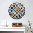 thumbnail image 2 of Yayeee Wall Clock Battery Operated 11.9" Silent Non-Ticking for Living Room, Colorful Art Pattern, 2 of 8