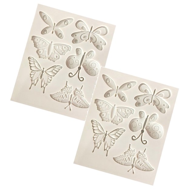 Oleegame 2PC Cookie Mold Washable Silicone Cake Cake Candy Chocolate Decorating Tray DIY Craft Project Gray