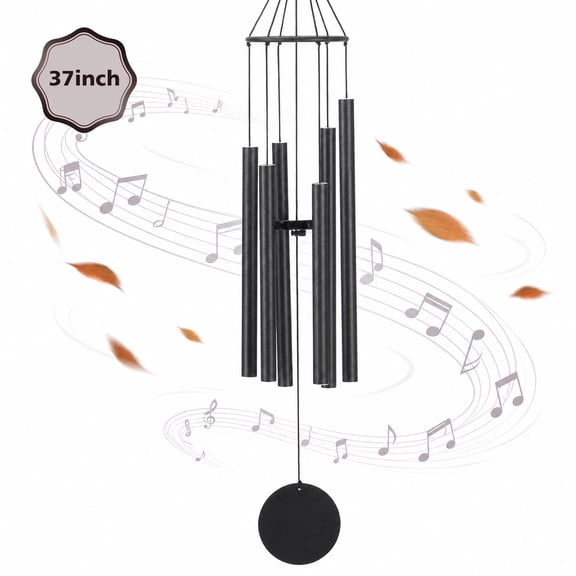BSHAPPLUS® 37" Memorial Wind Chimes for Outside, Frosted Electroplated Aluminum Wind Chime, E-Major Pentatonic Scale Deep Resonance Tone, Waterproof Rust-Proof Sympathy Gift for Garden Patio Decor