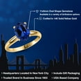 thumbnail image 2 of Gem Stone King 14K Yellow Gold Blue Created Sapphire Engagement Ring for Women | 5.00 Cttw | Oval 11X9MM | Gemstone September Birthstone | Size 5, 2 of 6
