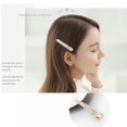 thumbnail image 3 of Women/Girls Fashion Alligator Clip for Hair, Shiny Alloy Pearl Hairdressing Styling Crocodile Clip, 3 of 5