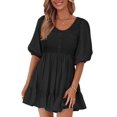 thumbnail image 1 of Vestido BTFBM Spring Empire Cintura para Mujer 2025 Verano Negro, 1 of 9