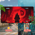 thumbnail image 5 of 1 Pcs 2D Flat License Plate Covers & Frames, Samurai and Red For Decorative Front, Waterproof For Decoration Aluminum License Plate Covers & Frames Cover For Men Women, 12" X 6", 5 of 7