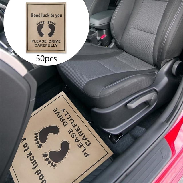 50 piezas de papel desechable para automóvil alfombrilla para la alfombra de automóvil a prueba de aceite multipropósito Estilo amarillo c