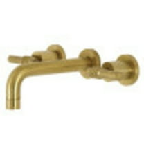Kingston Brass KS8127ML Milano 2-Handle 8 in. Wall Mount Bathroom Faucet, Brushed Brass