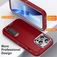 thumbnail image 3 of for iPhone 14 Pro Max Case, iPhone 14 Pro Max Phone Case with Built in Kickstand, Shockproof/Dustproof/Drop Proof Heavy Duty Military-Grade Rugged Protective Cover for iPhone 14 Pro Max,Red, 3 of 8