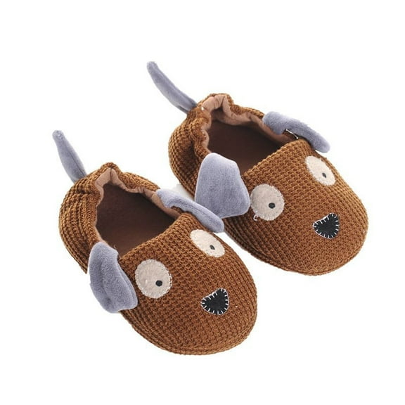 Otqutp Toddler Boys Girls Plush Animal Slippers Kids Cute Cartoon Soft Warm Household Fleece Shoes Fall Winter Cozy Slides