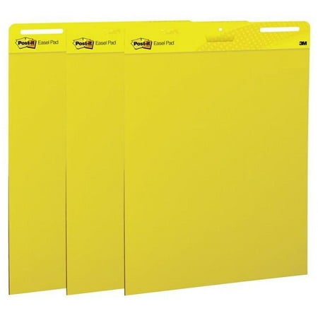 Sticky note Post it Self-Stick Easel 30 Sheets Pad, Bright Yellow, Pack of 3 - 25 x 30 in.