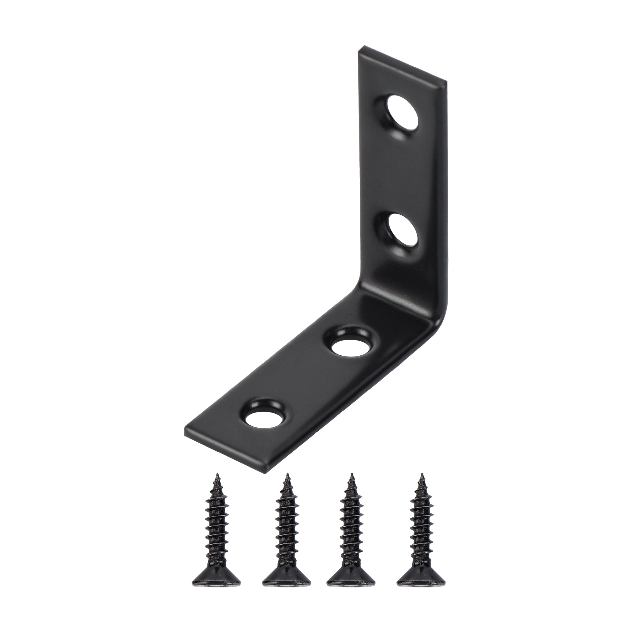 Hyper Tough 1-1/2 in. Stainless Steel Corner Brace with Screws, Black, 20 Pack