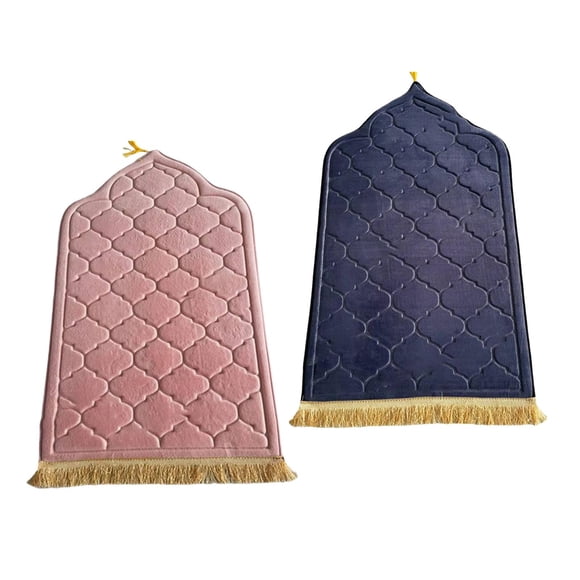 GUOOL 2 Pieces Portable Prayer Rug Travel Mat Floor Carpet, Collectible Blanket Area Rugs for Indoor Home Party Outdoor for Men and Women Blue Pink