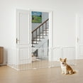 thumbnail image 2 of Gymax 8-Panel Adjustable Pet Safety Fence w/Auto-close Door & Double Locking System White, 2 of 10