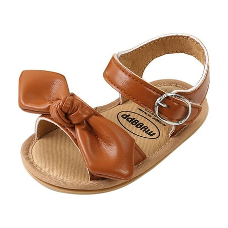 

Odeerbi Clearance Babies First Walkers Toddler Shoes Baby Girls Cute Fashion Cotton Buckle Bow Non-slip Soft Bottom Sandals