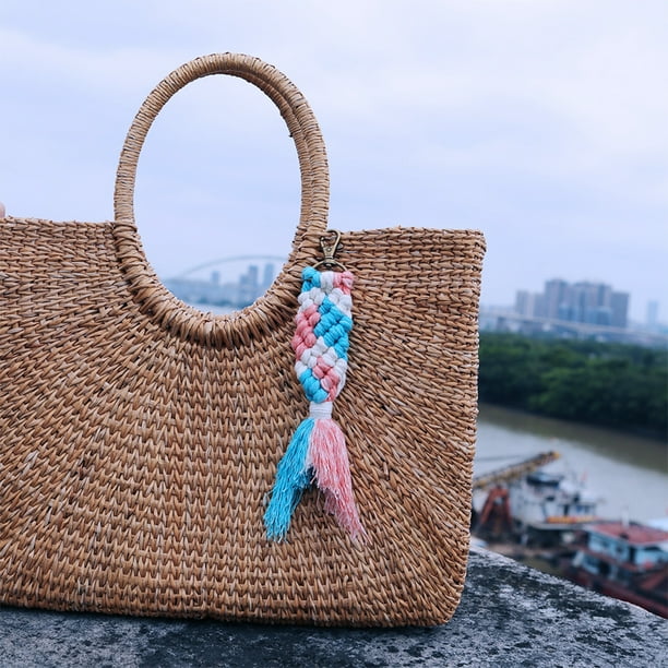 Lvero de macramé bohemio con hecho a broche de ngosta lvero regalo para rosado Colcomx Llavero macramé