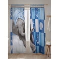 thumbnail image 5 of Sheer Curtains 108 Inches Long 2 Panels Set for Living Room, Funny Elephant Semi Sheer Curtains for Windows, Cute Art Modern Lovely Animals on Showering Voile Window Treatments Rod Pocket Curtain, 5 of 7