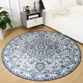 thumbnail image 3 of TWINNIS Round Boho Rug for Living Room Persian Rug Vintage Round Area Carpet for Bedroom,Blue,4'x4', 3 of 7