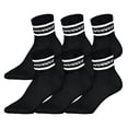 thumbnail image 1 of HUDDLE Calcetines Unisex, pack de 6 – Rayas, logo, Short Crew, calcetines deportivos, color liso Negro 35-38, 1 of 3