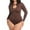 Brown, variant on Woman Solid Color Tight Fitting Long Sleeve Corset Body Shaping Abdominal Lifting Hip Shaping Jumpsuit
