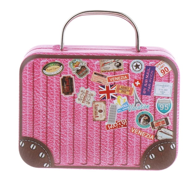 Maleta en miniatura de la casa de muñecas Maleta en Miniatura para 1/6, Muebles para , Accesorio de Hierro en 4 Colores , C
