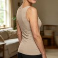 thumbnail image 5 of plus size Tank Tops with Built in Bras Tummy Control Seamless Wide Strap Camisole Shaper Shelf Bra Tank for Senior,5XL, 5 of 10