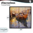 thumbnail image 4 of Stupell Industries Coastal Venetian Gondolas in Golden Light Black Framed Giclee Art, 24 x 24, by Marta Wiley, 4 of 8