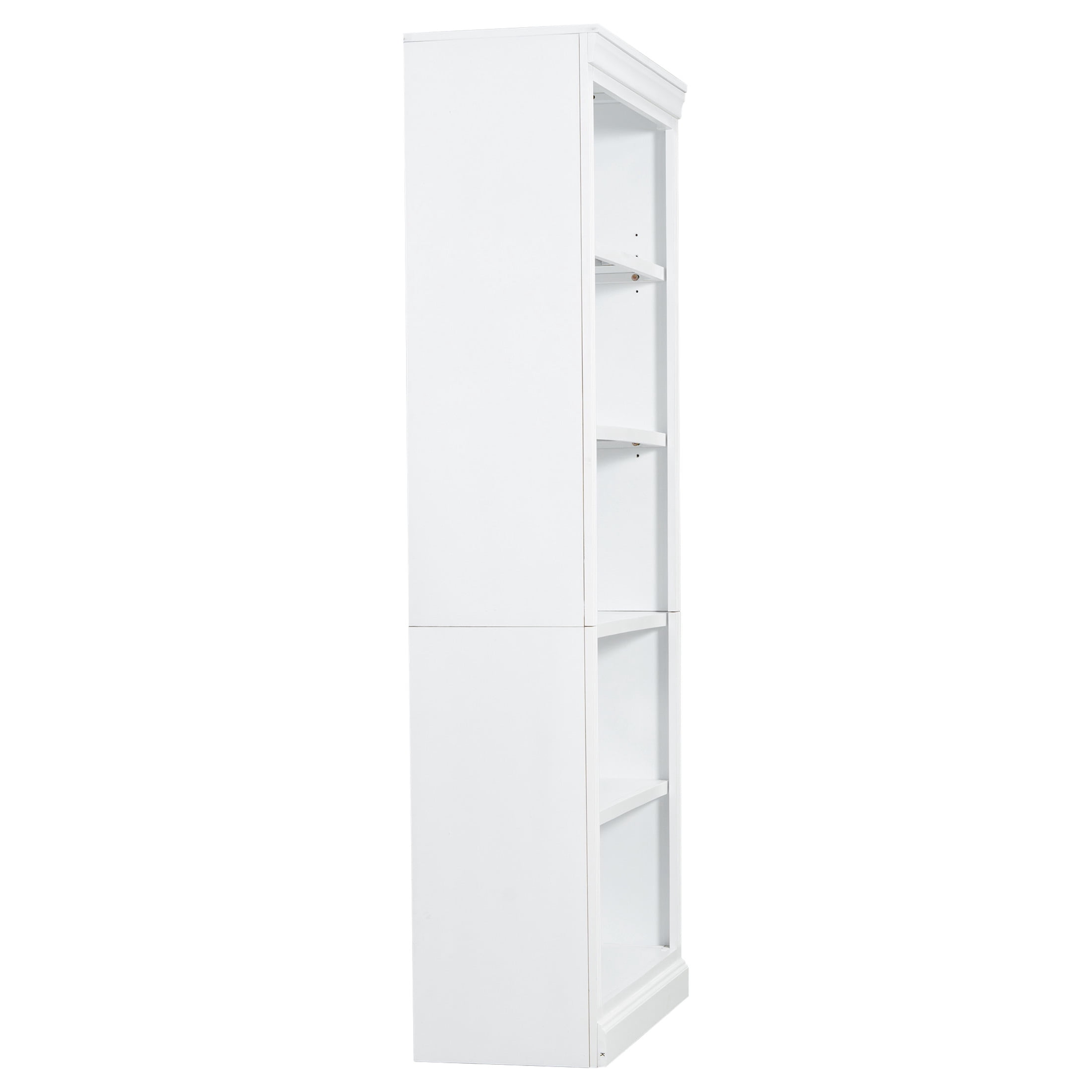 GDF Studio Halden 83.4" 5-Tier Bookcase with Adjustable Shelves & Cable Hole, Storage Bookshelf for Home Office, White