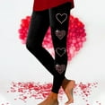 thumbnail image 2 of Risckoth Women's Valentine Leggings Heart Rhinestone Detail High Waist Yoga Pants S-3XL, 2 of 4