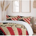 thumbnail image 6 of Ambesonne Urban Art Duvet Cover Sets, Grunge StripesLettering, 2-King, Pale Mustard Vermilion, 6 of 7
