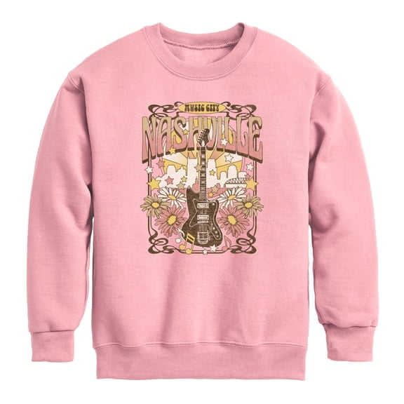 Instant Message - Nashville Music Poster Graphic Long Sleeve Fleece Sweatshirt