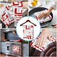 thumbnail image 3 of Modern Geometric Red 1 Pack Kitchen Towel, Water Absorbent Dish Towel, Abstract Minimalist Artwork Lines Decorative Hand Towels - Quick Drying Cloth for Cooking Baking, 18x28 Inch, 3 of 8