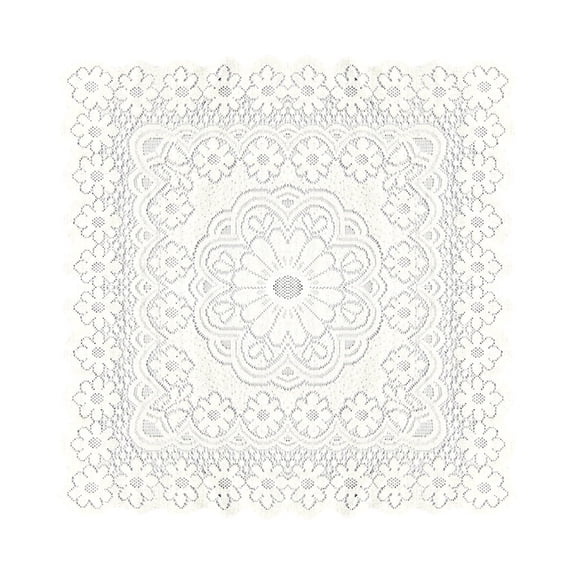 White Lace Tablecloth with Delicate Scalloped Edges for Dining Kitchen Party Wedding Decor