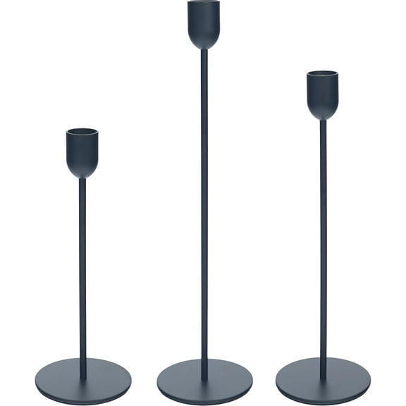 NestE Black Tall Candle Candlestick Holder, Decorative Candlestick Holder for Wedding, Dinning, Party, Fits 3/4 inch Thick Candle&Led Candles
