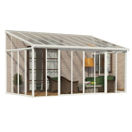 Patio Enclosures - Palram Sanremo Enclosure 10 Ft. W x 18 Ft. D Aluminum Wall Mounted Patio Gazebo