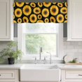 thumbnail image 2 of Sunflower Flower Valances for Windows, Rod Pocket Kitchen Valance Curtains - Soft & Washable Small Window Treatment for Living Room, Bathroom, Black Yellow Bloom Floral 54x18inch, 1 Panel, 2 of 9