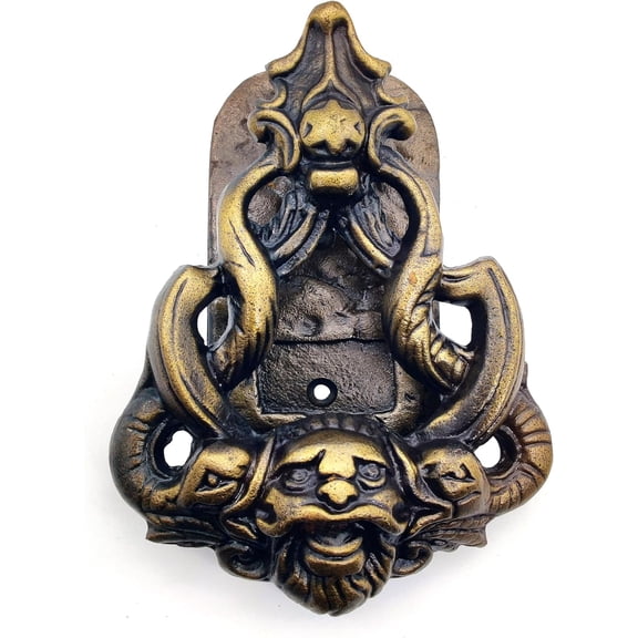 Art Deco Victorian Style Cast Iron Handcrafted Door Knocker, Decorative Hardware Vintage Style Home Decor Gift