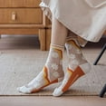 thumbnail image 3 of Zhengup 5 Pairs Women Floral Sheer Sock Elastic See Through Socks Summer Thin Mesh Lace Jacquard Socks Cottagecore Accessories, 3 of 7