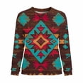 thumbnail image 4 of Southwestern Graphic Sweatshirt for Women Vintage Aztec Pattern Crewneck Long Sleeve Loose Fit Casual Pullover Top for Daily Wear Autumn Winter Fashion Clothes, 4 of 4