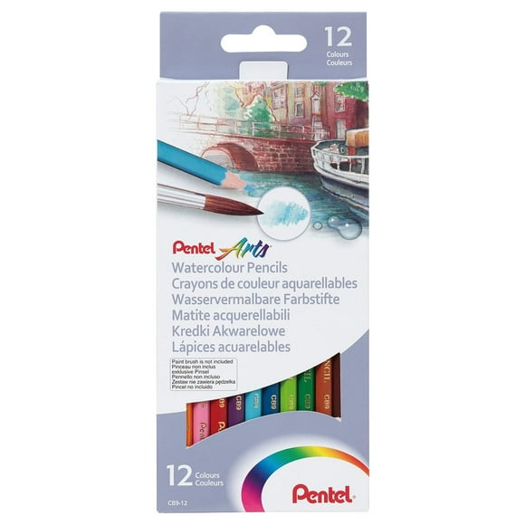 Lápices de Colores Acuarelables Pentel 12 U-CB9-12-EST multicolor