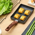 thumbnail image 4 of Cast Iron Rectangular Pan With Wooden Handle, Home Kitchen Mini Non-Stick Frying Pan For Pancake, Steak And Thick Egg, 4 of 5