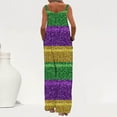 thumbnail image 6 of Feancey Clearance Sales Womens Mardi Gras Party Jumpsuits Carnival Themed Sequin Printed Bib Overalls Sleevelss Shoulder Strap Wide Leg Rompers Parade Jumpsuit with Pockets Multicolor L, 6 of 8