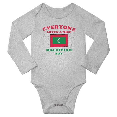 

Everyone Loves a Nice Maldivian Boy Baby Long Slevve Bodysuit Unisex Gifts (Gray 12-18 Months)