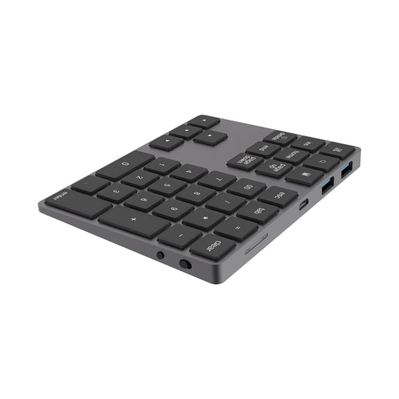 Ruiboury Clavier Sans Fil avec Entrée Numérique USB, Portable, en Alliage d'Aluminium, Petit Récepteur, Grande Stabilité, Ergonomie Fluide, Clavier de Poche, Noir, version pro