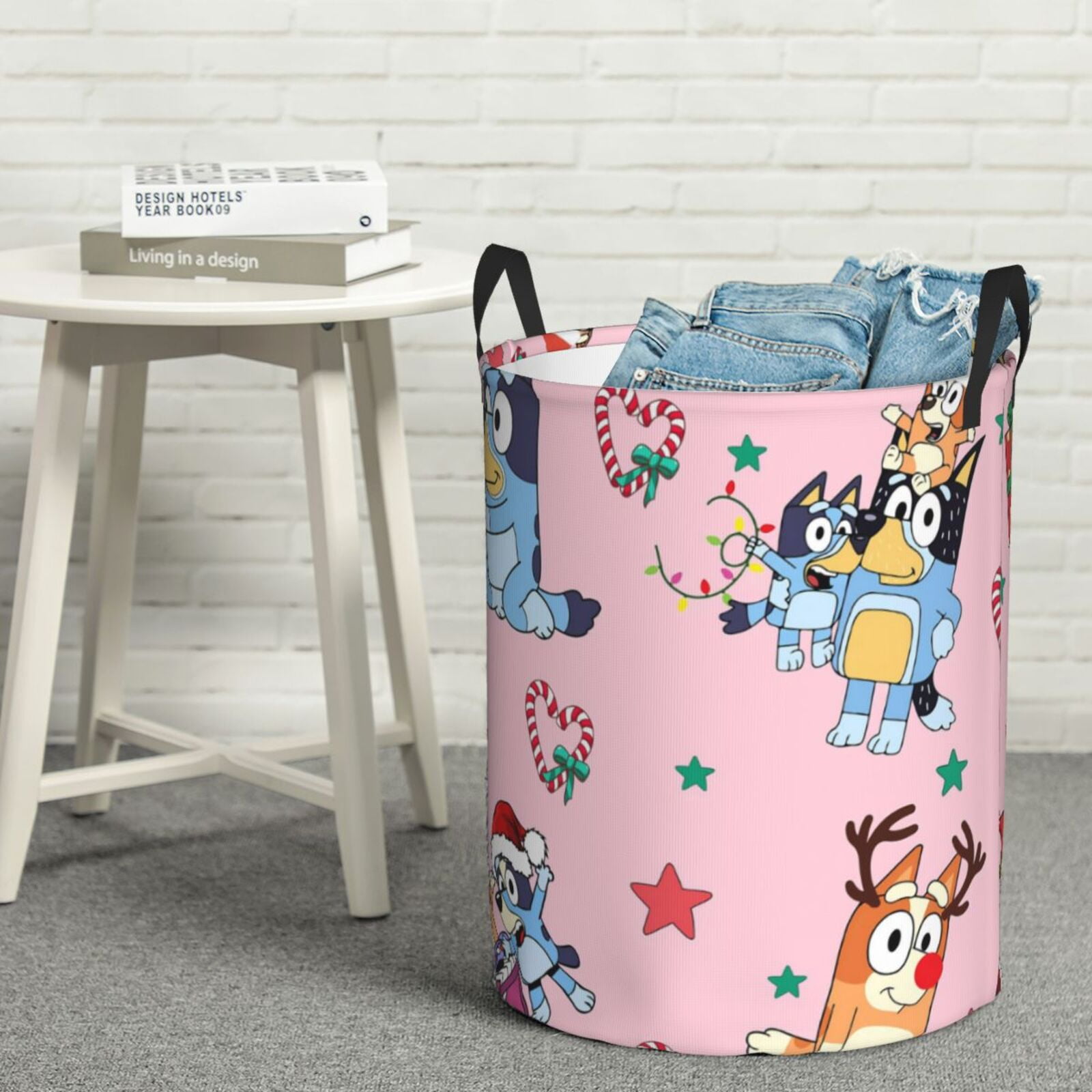 Johaoi Bluey Pattern Round Large Laundry Basket -Storage Basket - Toy Storage Basket, Perfect as Hamper, Kids Room Storage, and Toy Containment-Small