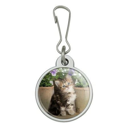 Pot Puree Ragdoll Tiffany Kitten Cat Flower Pots Jacket Handbag Purse Luggage Backpack Zipper Pull Charm ()