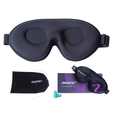 Sleeprlo High-Performance 3D Sleep Mask, 100% Blackout, Memory Foam, Adjustable & Secure Fit, Black