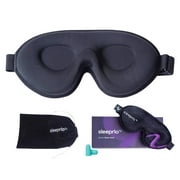 Sleeprlo High-Performance 3D Sleep Mask, 100% Blackout, Memory Foam, Adjustable & Secure Fit, Black