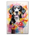 thumbnail image 2 of Entlebucher Mountain Dog Flower Canvas Painting Colorfull Canvas Art Prints Bathroom Artwork for Wall Living Room Bedroom Bathroom Wall Art Framed Art Wall Decor 1 inch, 2 of 5